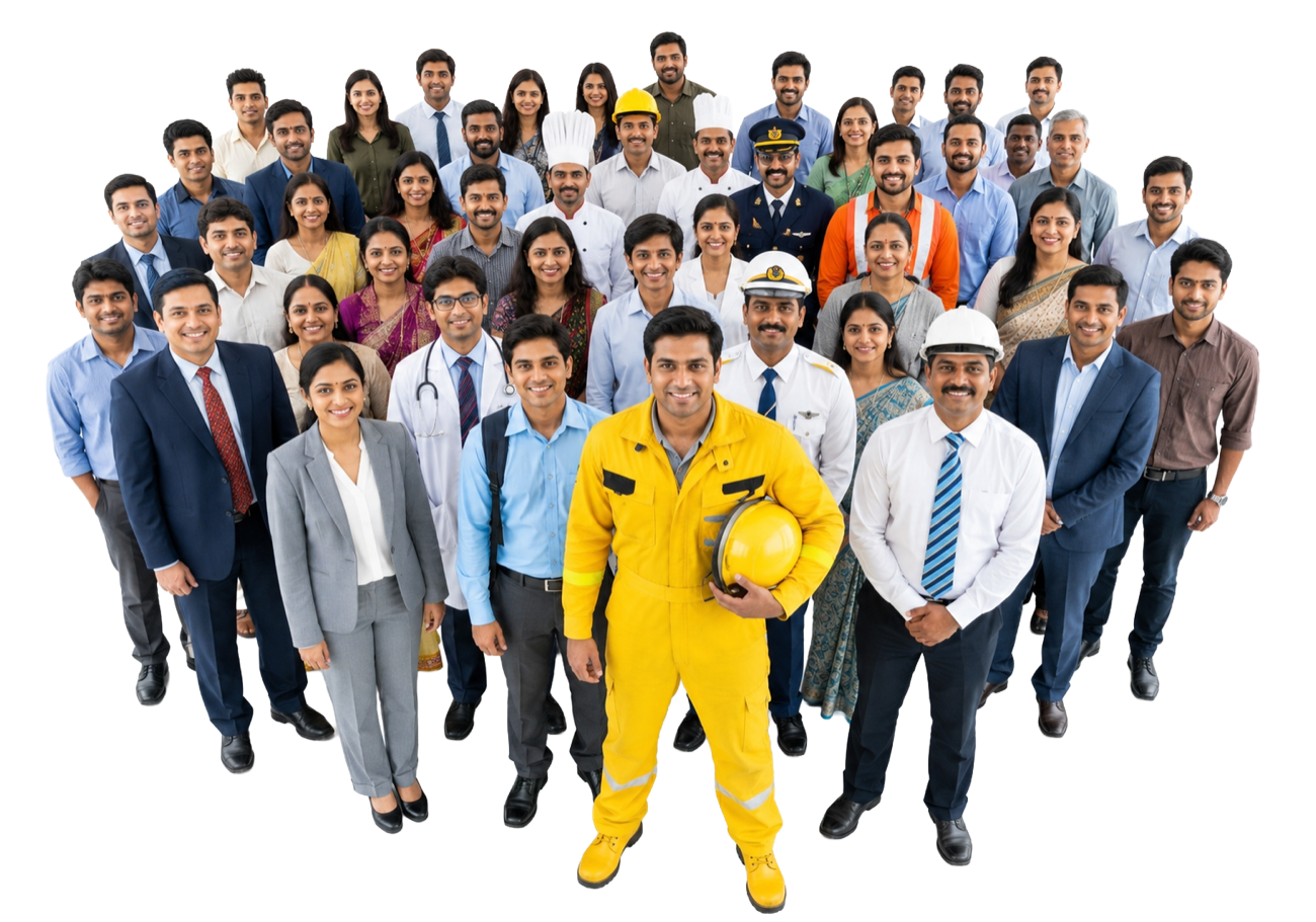 Skilled Indian workforce — engineers, nurses, drivers, hospitality, construction and business staff placed abroad by Shifa Manpower